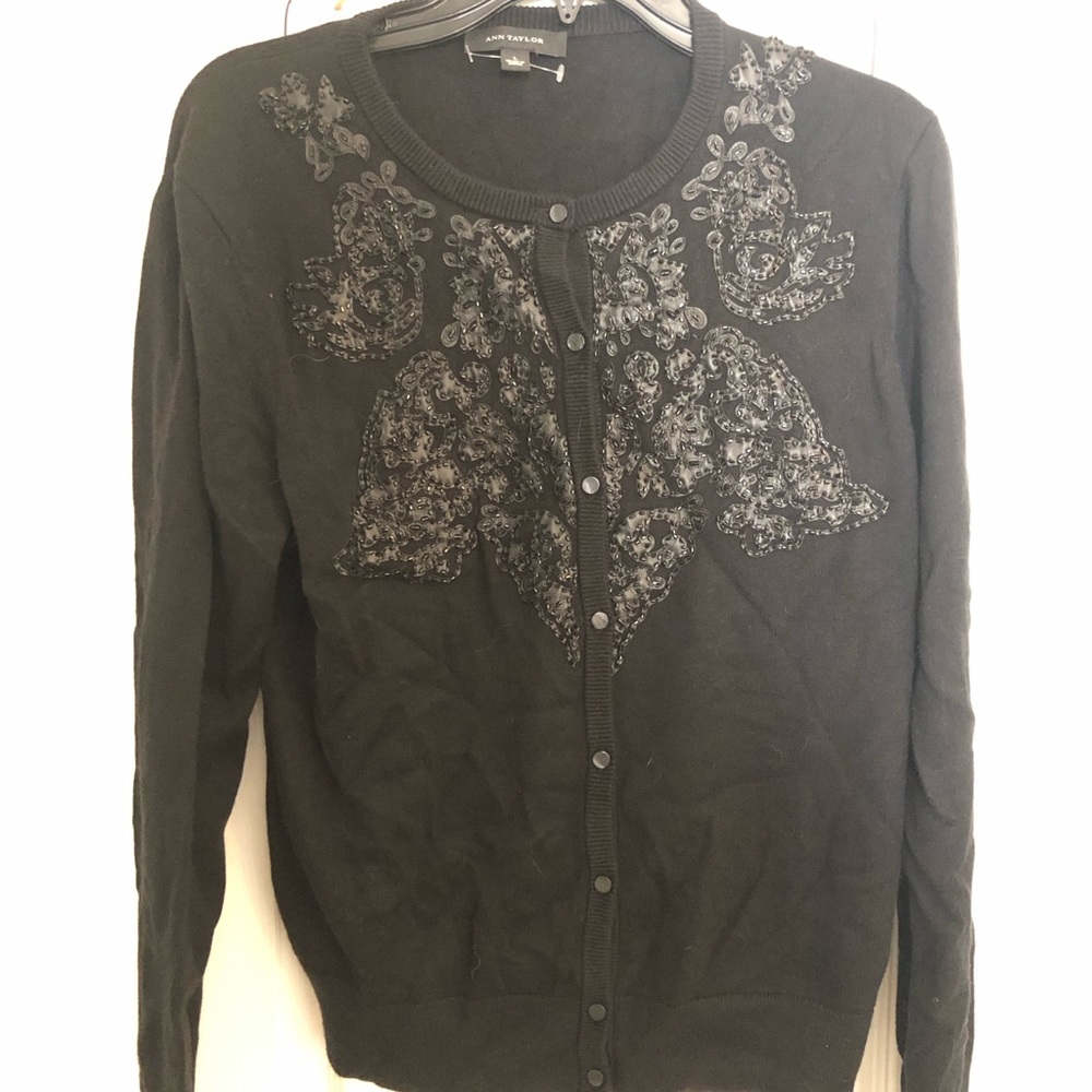 Ann Taylor Black Cardigan Sweater